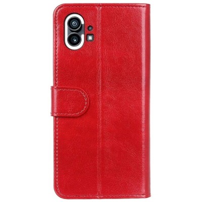 Nothing Phone 1 5G открываемый красный кожаный чехол - книжка | Vacins.lv