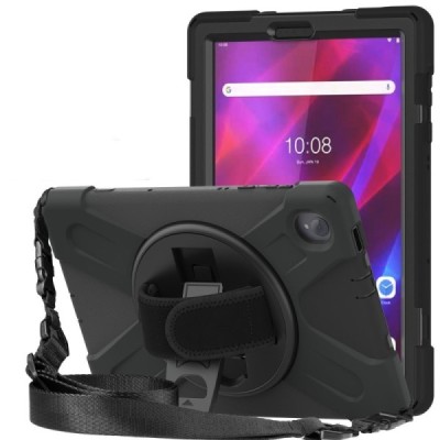 Tab M10 Plus 10.3" (TB-X606F) pastiprinātas aizsardzības melns (360°) apvalks, vaciņš | Vacins.lv