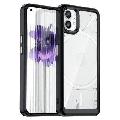 Nothing Phone 1 5G Fashion прозрачный чехол из твердого силикона (TPU) с чёрной окантовкой | Vacins.lv