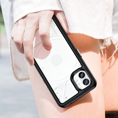Nothing Phone 1 5G Fashion прозрачный чехол из твердого силикона (TPU) с чёрной окантовкой | Vacins.lv