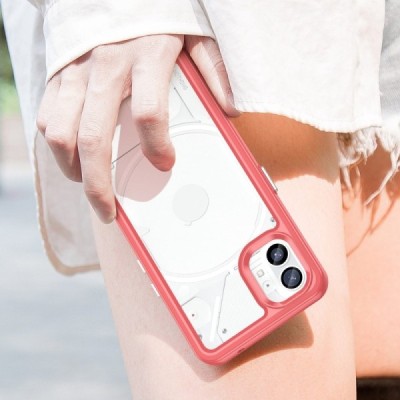 Nothing Phone 1 5G Fashion прозрачный чехол из твердого силикона (TPU) с розовой окантовкой | Vacins.lv