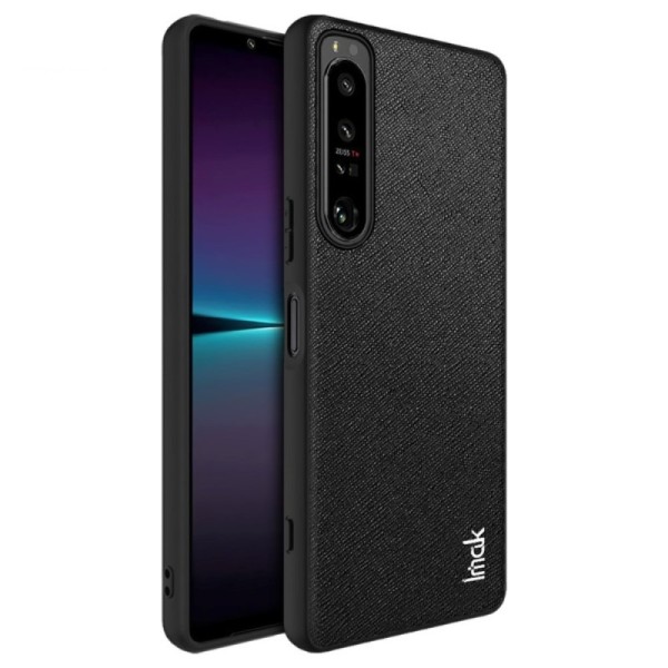 „Imak“ Textured Leather apvalks - melns (Xperia 1 IV)
