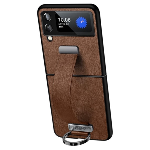 „Sulada“ Leather Kickstand чехол - коричневый (Galaxy Z Flip4)