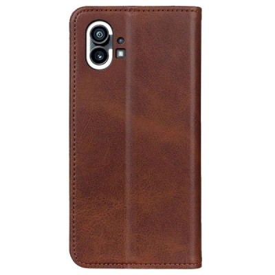 Nothing Phone 1 5G „Split“ тёмно-коричневый кожаный чехол-книжка | Vacins.lv