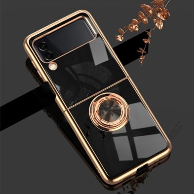 Samsung Galaxy Z Flip4 (F721) „Fashion“ Kickstand cieta silikona (TPU) melns apvalks | vacins.lv