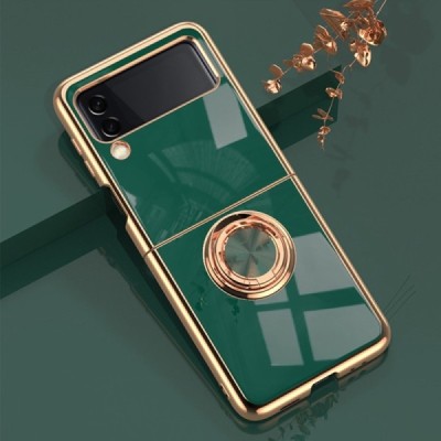 Samsung Galaxy Z Flip4 (F721) „Fashion“ Kickstand твердый силиконовый чехол TPU зелёного цвета | Vacins.lv