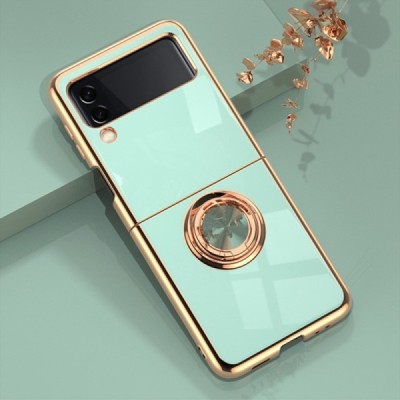 Samsung Galaxy Z Flip4 (F721) „Fashion“ Kickstand твердый силиконовый чехол TPU мятного цвета | Vacins.lv