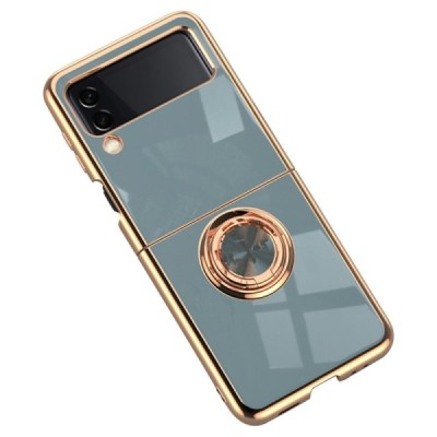 Samsung Galaxy Z Flip4 (F721) „Fashion“ Kickstand твердый силиконовый чехол TPU серого цвета | Vacins.lv