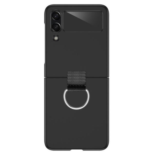 „Ring“ plastmasas apvalks - melns (Galaxy Z Flip4)