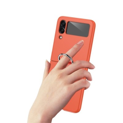 Samsung Galaxy Z Flip4 (F721) „Ring“ пластиковый оранжевый чехол | Vacins.lv