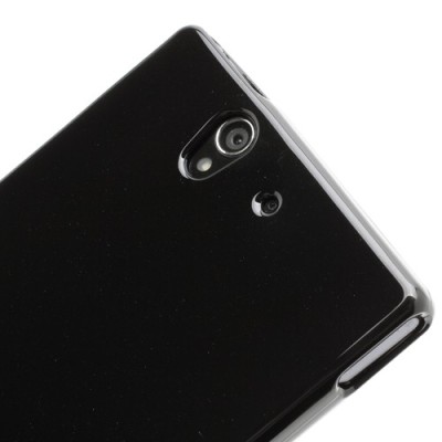 Sony Xperia Z Mercury juodas kieto silikono tpu dėklas - nugarėlė / Priedai.lt