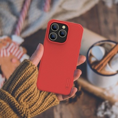 Apple iPhone 14 Pro Max „Nillkin“ Frosted Shield Pro красный чехол | Vacins.lv