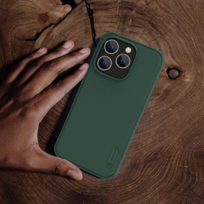 Apple iPhone 14 Pro Max „Nillkin“ Frosted Shield Pro зеленый чехол | Vacins.lv