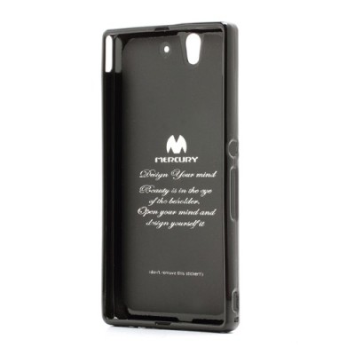 Sony Xperia Z Mercury juodas kieto silikono tpu dėklas - nugarėlė / Priedai.lt