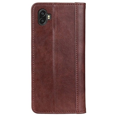 Samsung Galaxy Xcover 6 Pro (G736) коричневый кожаный чехол-книжка | Vacins.lv