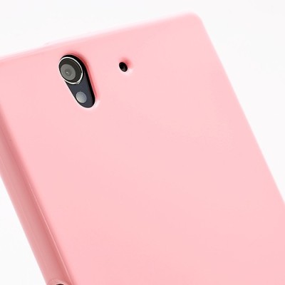 Sony Xperia Z Mercury rožinis kieto silikono tpu dėklas - nugarėlė / Priedai.lt