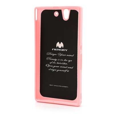 Sony Xperia Z Mercury rožinis kieto silikono tpu dėklas - nugarėlė / Priedai.lt