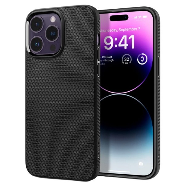 „Spigen“ Liquid Air чехол - чёрный (iPhone 14 Pro Max)