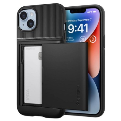 „Spigen“ Slim Armor CS Apple iPhone 14 Plus чёрный твердый силиконовый чехол | Vacins.lv