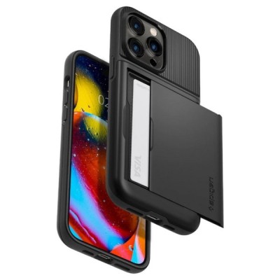 Apple iPhone 14 Pro „Spigen“ Slim Armor CS melns silikons apvalks | vacins.lv