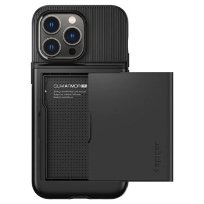 „Spigen“ Slim Armor CS Apple iPhone 14 Pro Max чёрный твердый силиконовый чехол | Vacins.lv