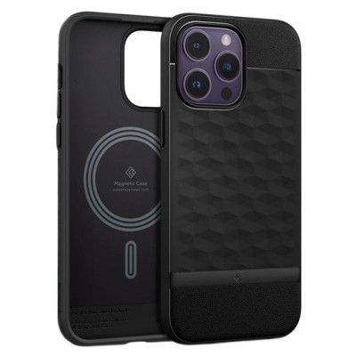 Apple iPhone 14 Pro Max „Caseology“ Parallax Mag melns silikons apvalks | vacins.lv