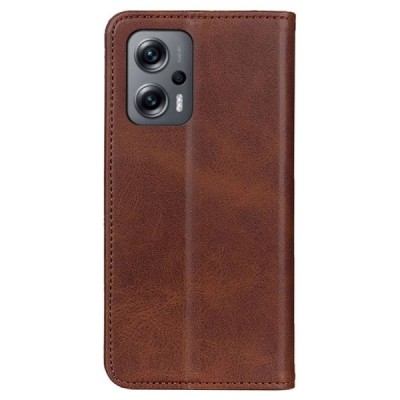 Xiaomi Poco X4 GT (Redmi Note 11T Pro, Redmi Note 11T Pro+) „Split“ sērijas tumši brūns atvērams maciņš, maks | Vacins.lv