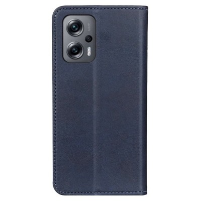 Xiaomi Poco X4 GT (Redmi Note 11T Pro, Redmi Note 11T Pro+) „Split“ синий кожаный чехол-книжка | Vacins.lv