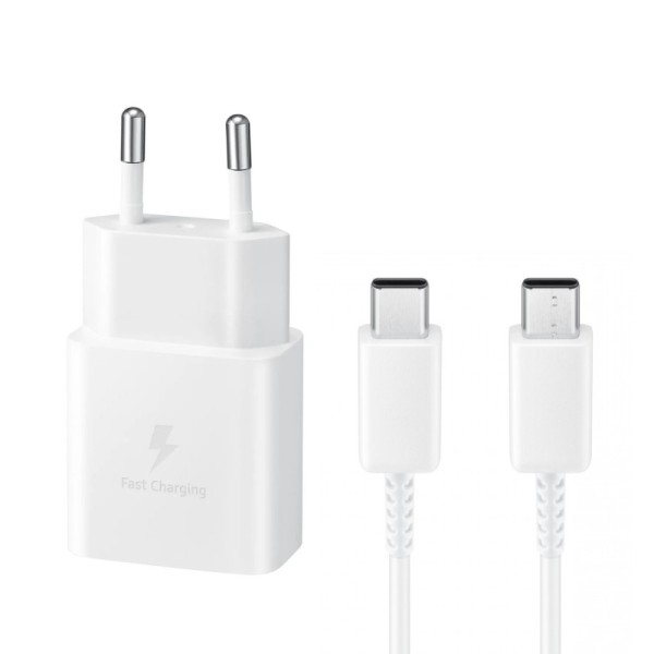 „Samsung“ PD Fast Charging зарядное устройство (15W) - белый + Type-C провод