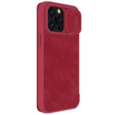 Apple iPhone 14 Pro роскошный серии Nillkin Qin Pro кожаный чехол-книжка - красный | Vacins.lv