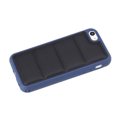 Melns „Rock“ Grid mākslīgas ādas un cieta silikona Apple iPhone 5, 5S apvalks / Vacins.lv