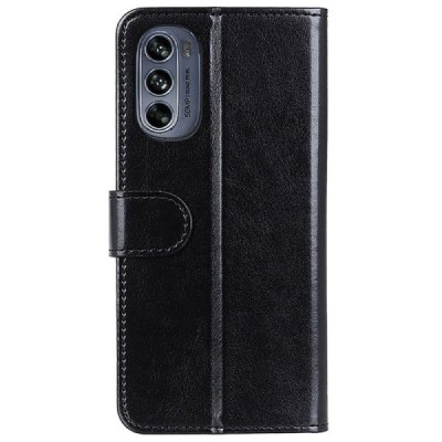 Motorola Moto G62 5G открываемый чёрный кожаный чехол - книжка | Vacins.lv