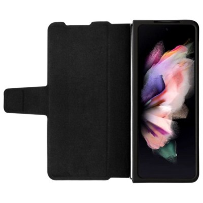 Роскошный „Nillkin“ Aoge Leather чёрный кожаный чехол-книжка серии для Samsung Galaxy Z Fold4 5G (F936B) | Vacins.lv