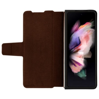 Роскошный „Nillkin“ Aoge Leather коричневый кожаный чехол-книжка серии для Samsung Galaxy Z Fold4 5G (F936B) | Vacins.lv