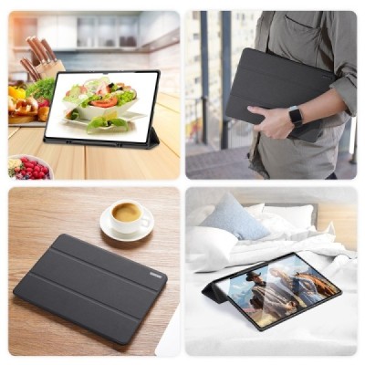 Samsung Galaxy Tab S8 Ultra 14.6" (X900, X906) „Dux Ducis“ Domo чёрный кожаный чехол-книжка (складной) | Vacins.lv