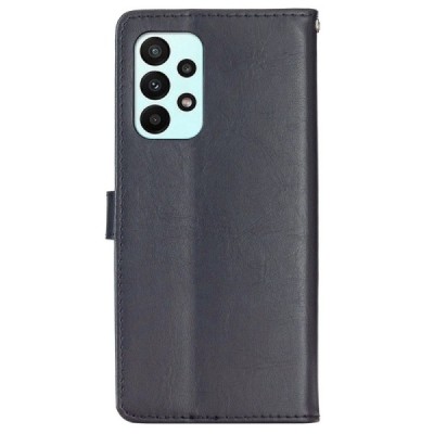 Samsung Galaxy A23 5G (SM-A236B, SM-A235F) atvēramais ādas melns retro maciņš (maks) | Vacins.lv