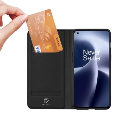 „Dux Ducis“ Skin серии OnePlus Nord 2T 5G чёрный кожаный чехол-книжка | Vacins.lv