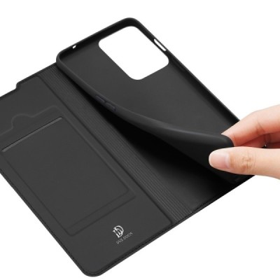 „Dux Ducis“ Skin серии OnePlus Nord 2T 5G чёрный кожаный чехол-книжка | Vacins.lv