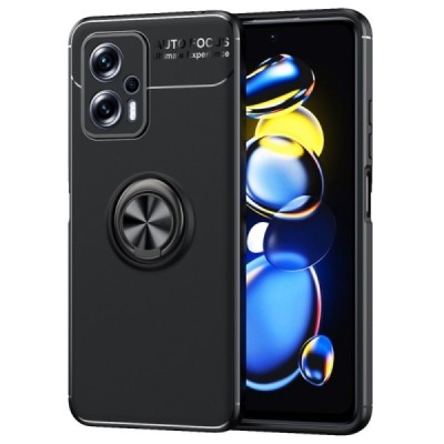 Xiaomi Poco X4 GT (Redmi Note 11T Pro, Redmi Note 11T Pro+) „Ring“ Kickstand (TPU) melns apvalks | vacins.lv
