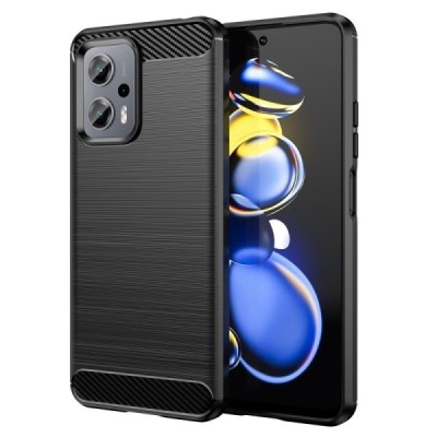 Xiaomi Poco X4 GT (Redmi Note 11T Pro, Redmi Note 11T Pro+) „Carbon“ cieta silikona (TPU) melns apvalks | vacins.lv