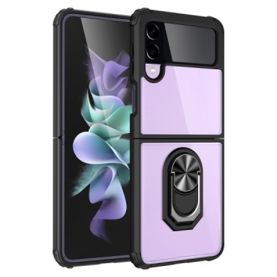 Samsung Galaxy Z Flip4 (F721) „Kickstand“ усиленный защитный чехол из твердого силикона (TPU) - прозрачный | Vacins.lv