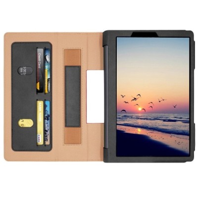 Lenovo Yoga Smart Tab 10.1 (YT-X705F, YT-X705L) Business чёрный кожаный чехол-книжка | Vacins.lv