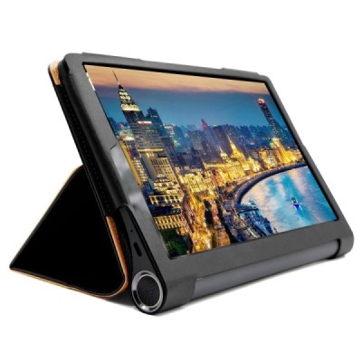 Lenovo Yoga Smart Tab 10.1 (YT-X705F, YT-X705L) Business чёрный кожаный чехол-книжка | Vacins.lv