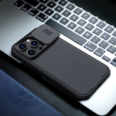 Apple iPhone 14 Pro Max „Nillkin“ CamShield Pro melns apvalks | vacins.lv