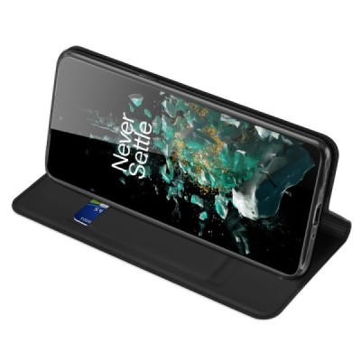 „Dux Ducis“ Skin серии OnePlus 10T чёрный кожаный чехол-книжка | Vacins.lv