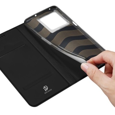 „Dux Ducis“ Skin серии OnePlus 10T чёрный кожаный чехол-книжка | Vacins.lv
