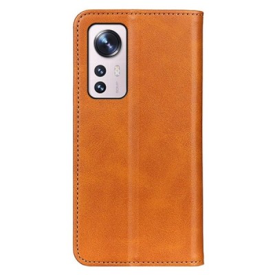 Xiaomi 12 Lite „Split“ светло-коричневый кожаный чехол-книжка | Vacins.lv