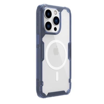 „Nillkin“ Nature TPU Pro MagSafe Apple iPhone 14 Pro Max dzidrs pastiprinātas aizsardzības cieta silikona zils vāciņš | Vacins.l