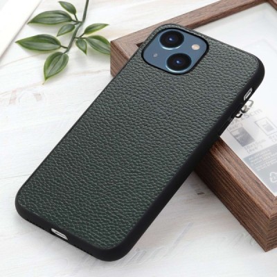 „Deluxe Leather“ Apple iPhone 14 зелёный кожаный чехол | Vacins.lv
