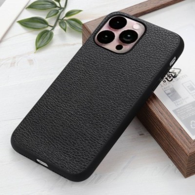 Apple iPhone 14 Pro Max „Deluxe Leather“ melns ādas apvalks | Vacins.lv